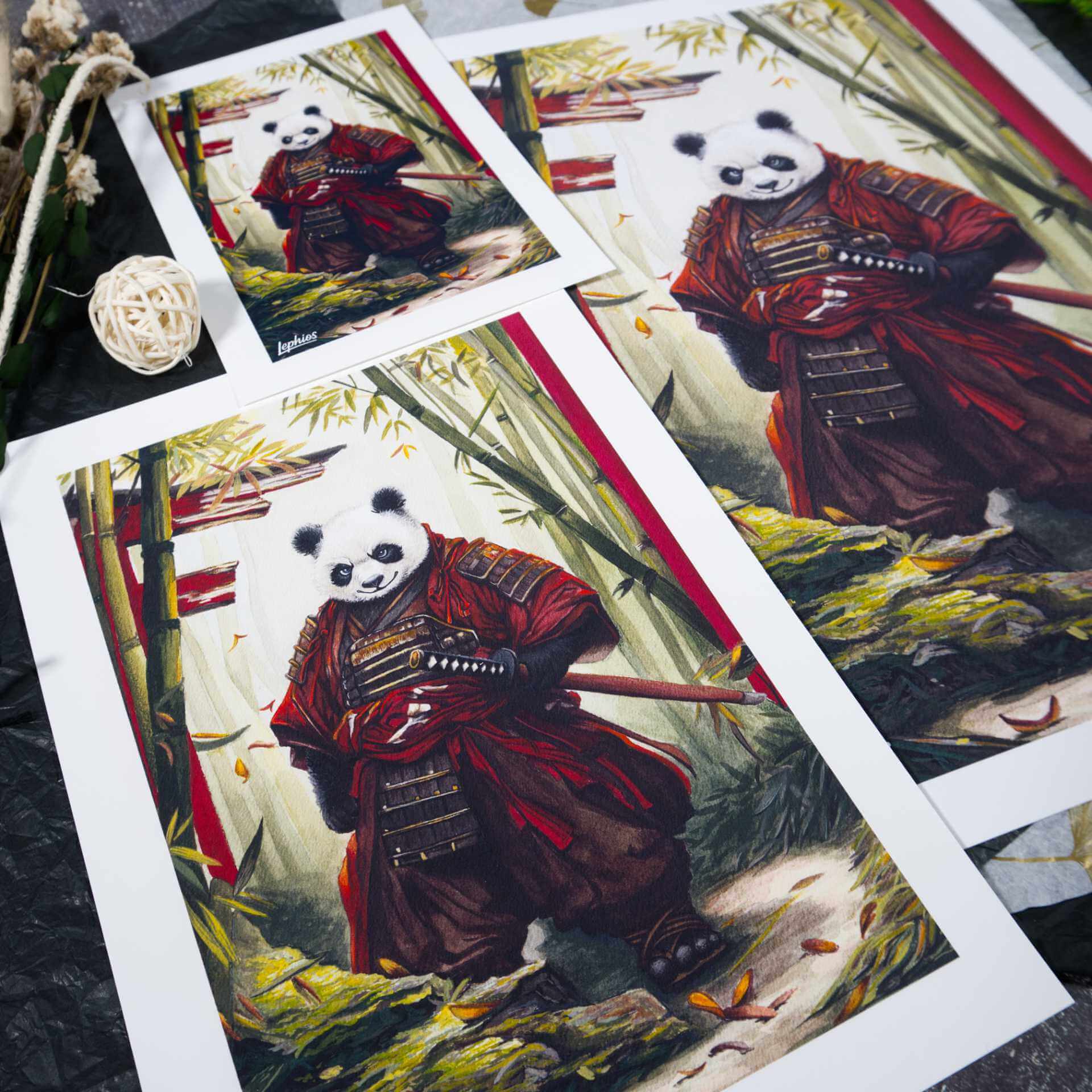 Kunstdruck | Panda Samurai - In the Bamboo Grove – Bild 5