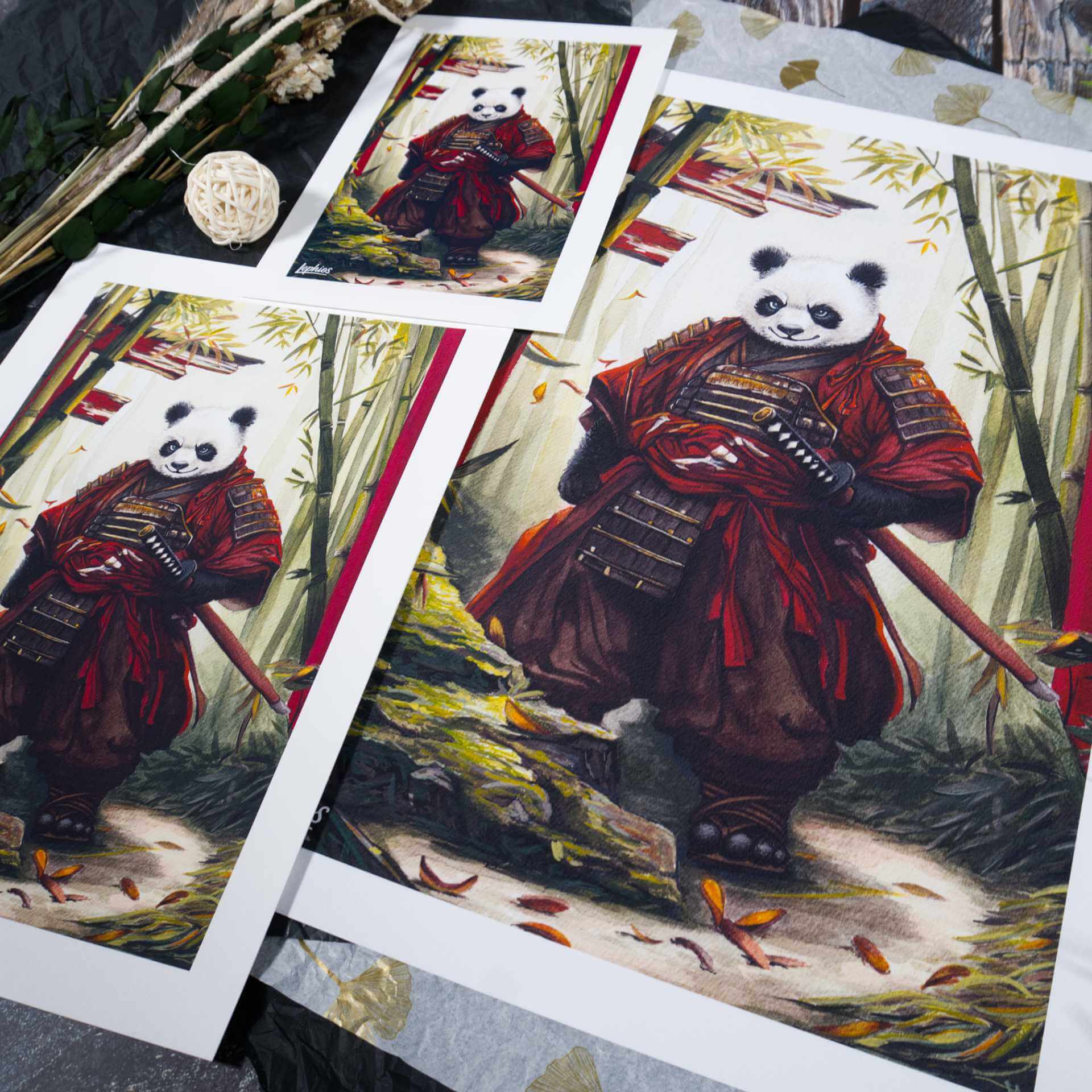 Kunstdruck | Panda Samurai - In the Bamboo Grove – Bild 4