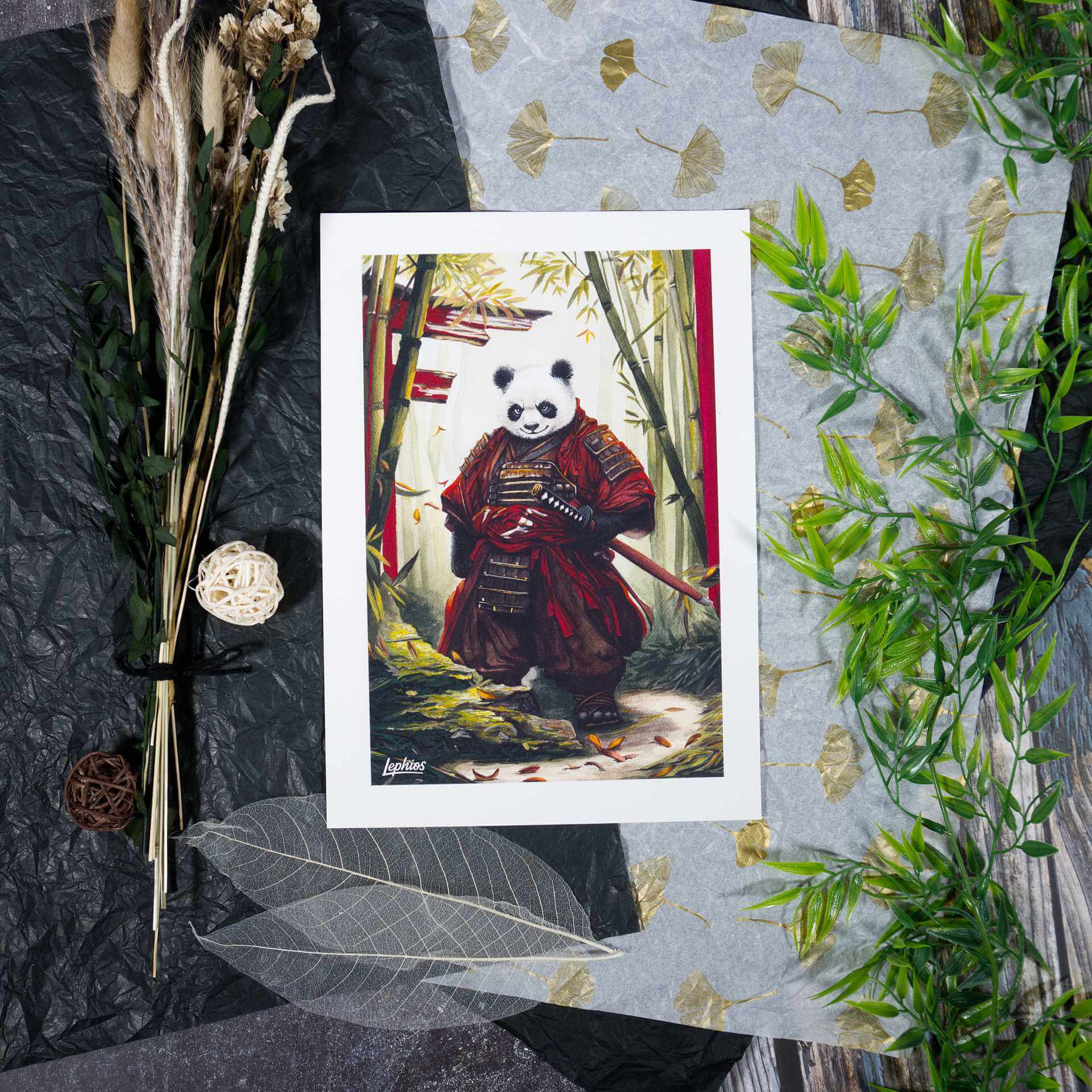 Kunstdruck | Panda Samurai - In the Bamboo Grove – Bild 7