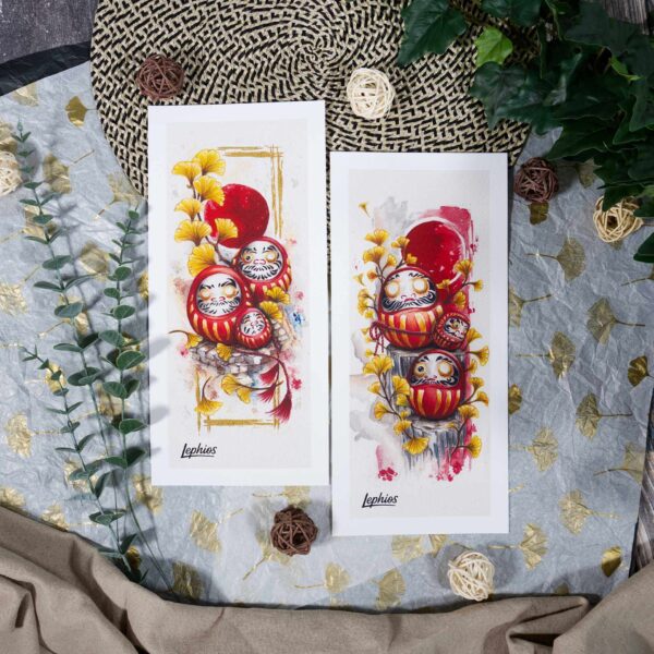 Kunstdruck | Set von Darumas