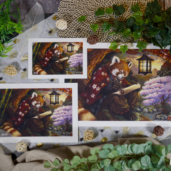 Kunstdruck | Red Panda Samurai – The Chronicler