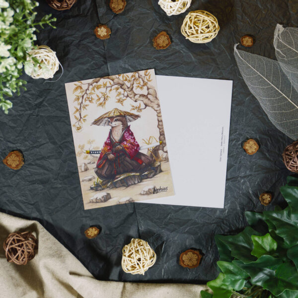 Postkarte | Otter Samurai – Under Cherry Blossoms