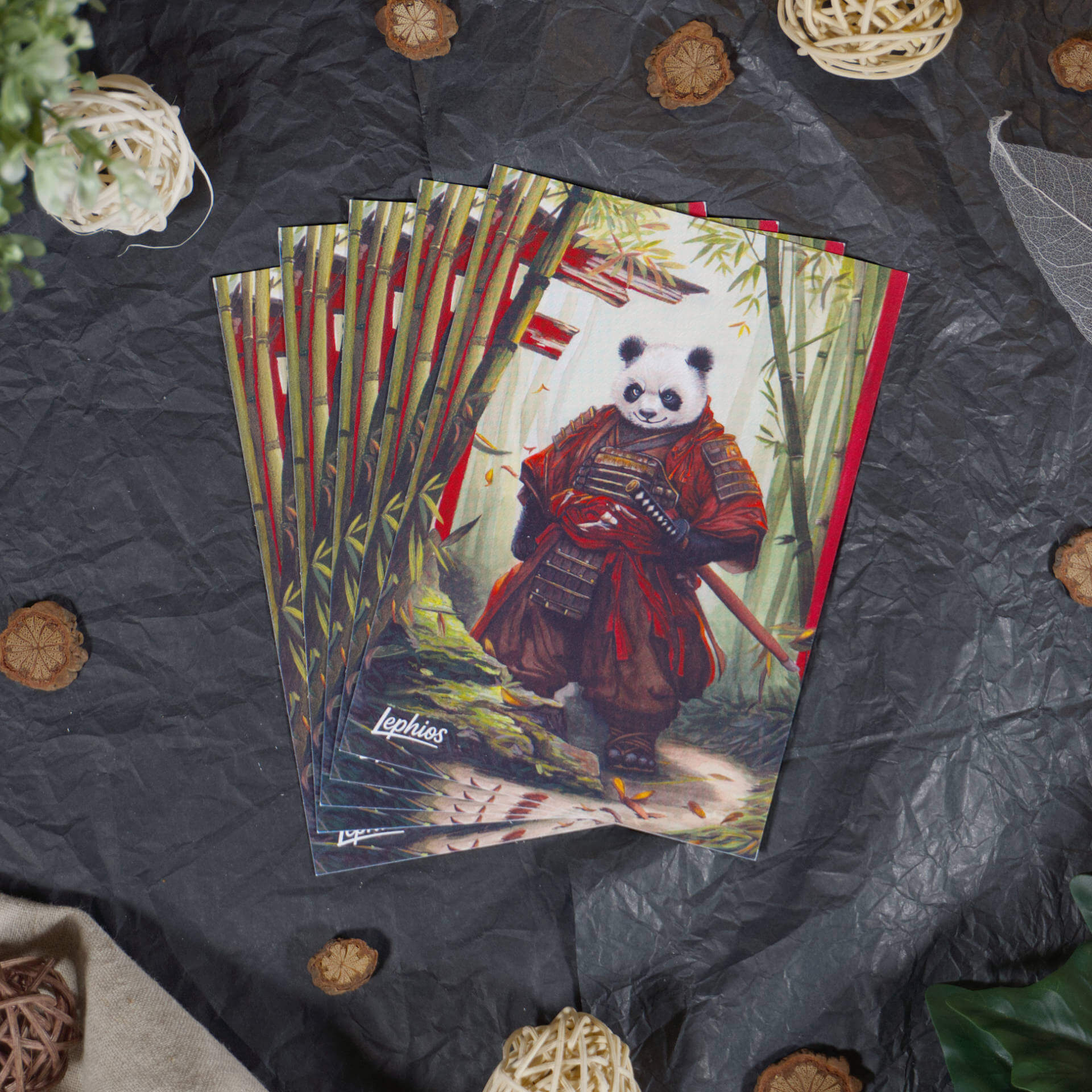 Postkarte | Panda Samurai – In the Bamboo Grove – Bild 2