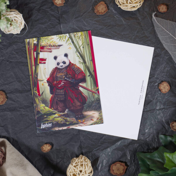 Postkarte | Panda Samurai – In the Bamboo Grove