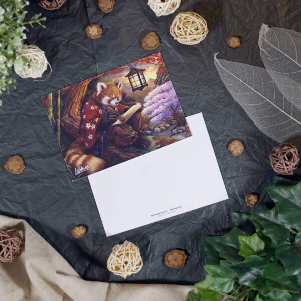 Postkarte | Red Panda Samurai – The Chronicler