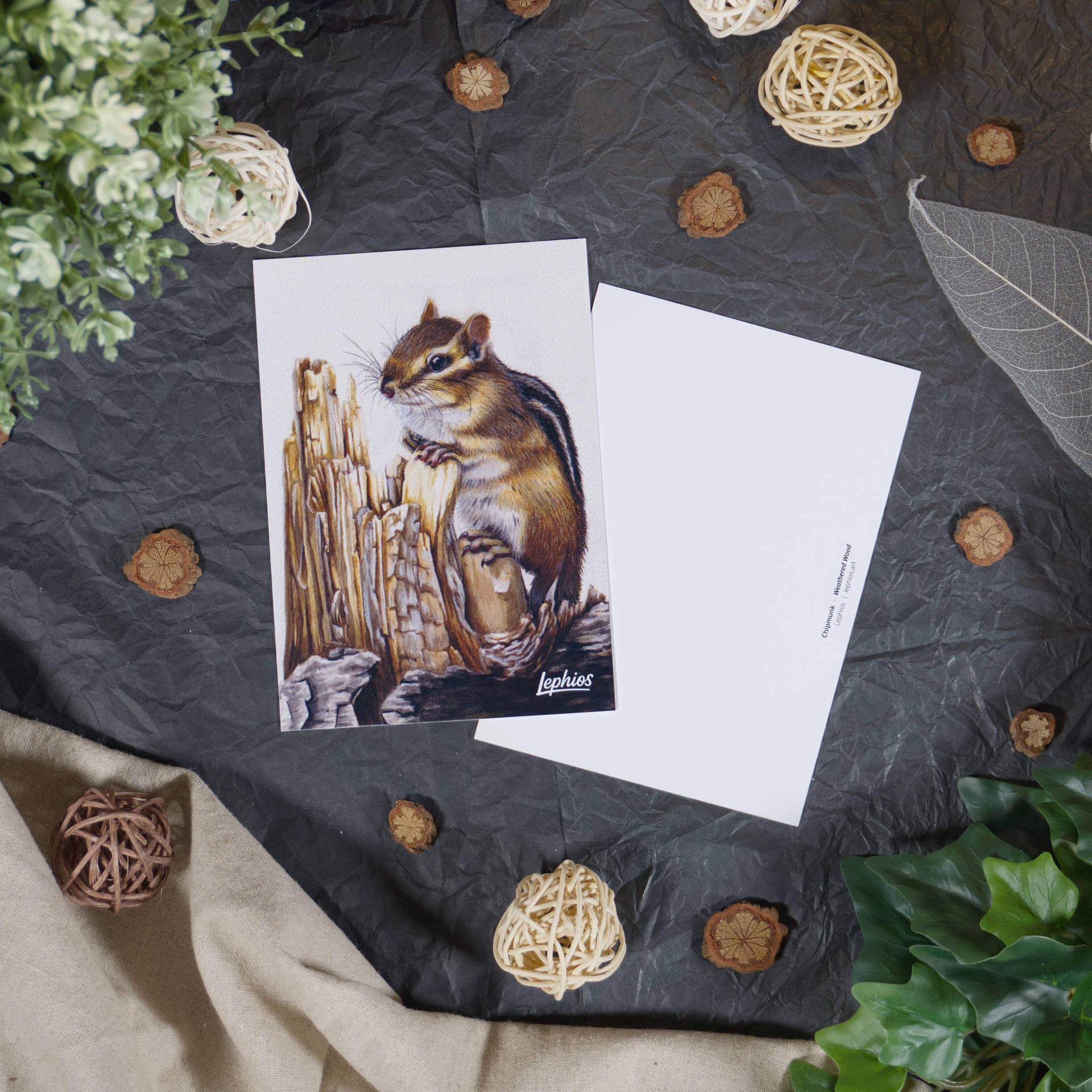 Postkarte | Chipmunk – Weathered Wood
