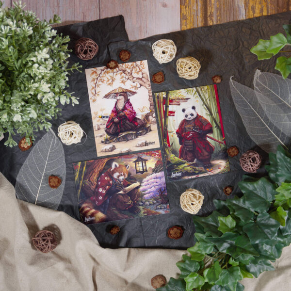 Postkarte | Set von Samurais